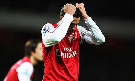 Frustrated Robin van Persie Arsenal