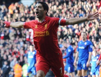 Suarez Third Goal vs Cardiff