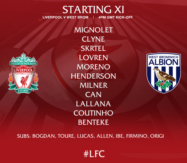 Liverpool XI vs WBA