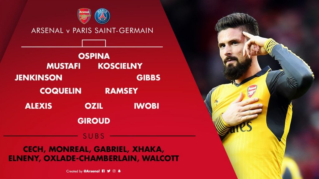 arsenal-xi-vs-psg