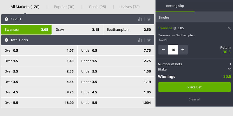 football single bet